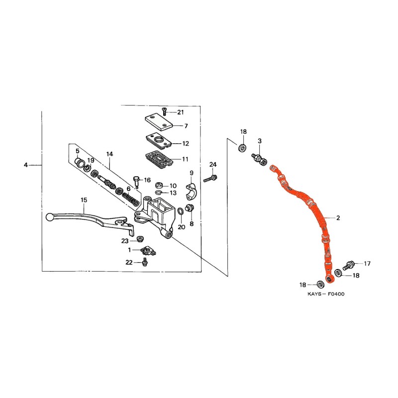 Durite - Frein - Avant - NX 125 - Transcity - 89-99